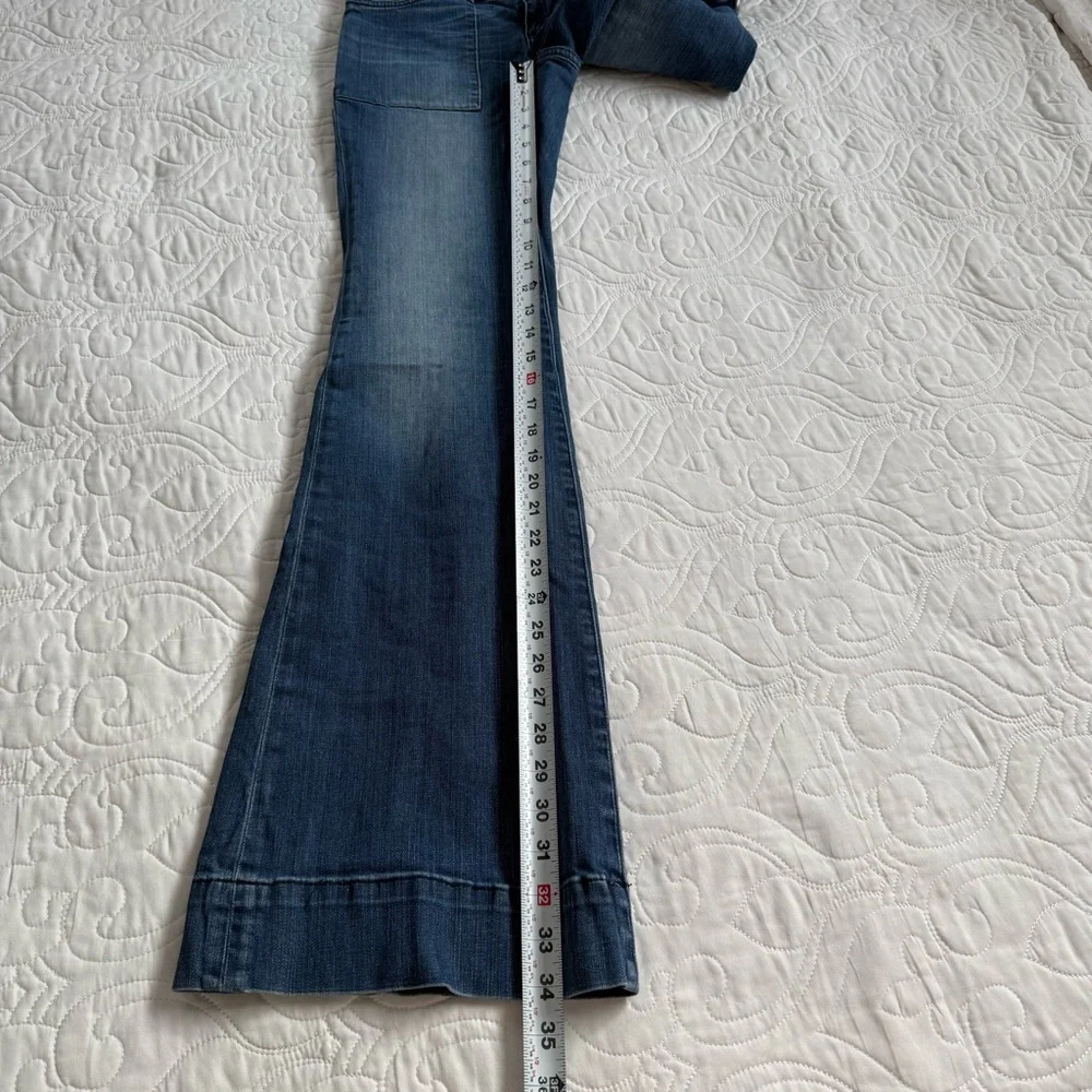 Michael Kors Bell Bottom Flare Stretch Jeans Patch Pockets Womens 4 Med Wash EUC